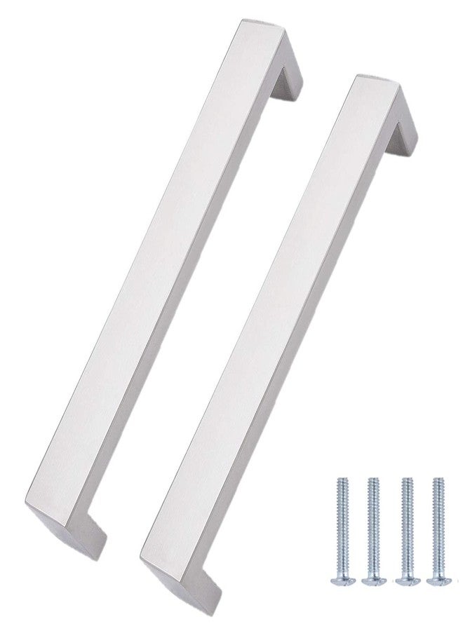 أتوم مقبض سحب من الفولاذ المقاوم للصدأ من Atom، عبوة من قطعتين، طول 11.8 بوصة | لمسة نهائية فضية ساتان | مقبض باب | Phs01 - Image 1